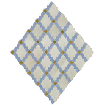 Mosaic House Moroccan tile Darj 1-17-8 White Sky blue Ochre  zellige, mosaic, zellij, field, pattern, glaze, classic 